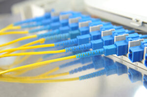 shot of parallel network cables